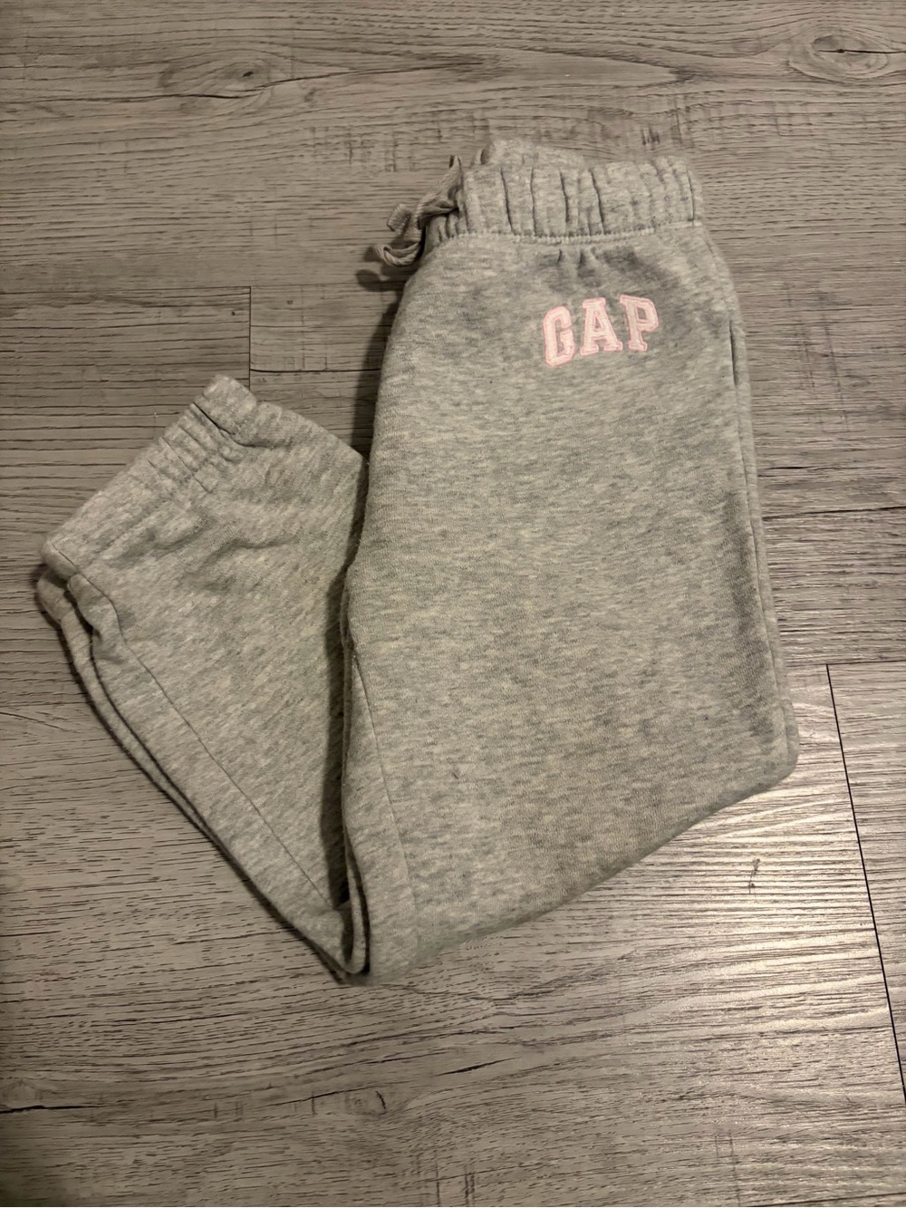 GAP Kids Light Gray Joggers with Pink Logo
